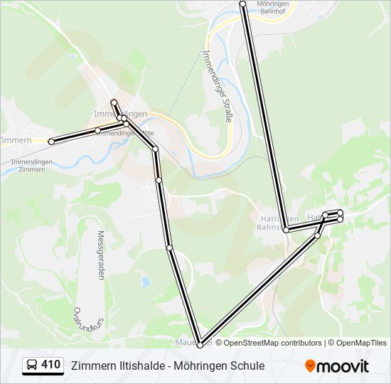 410 bus Line Map