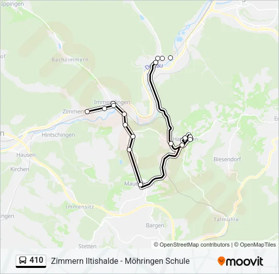 410 Bus Line Map
