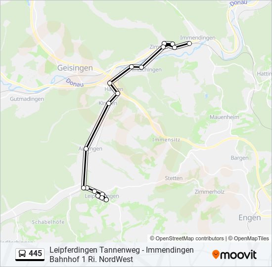 445 bus Line Map