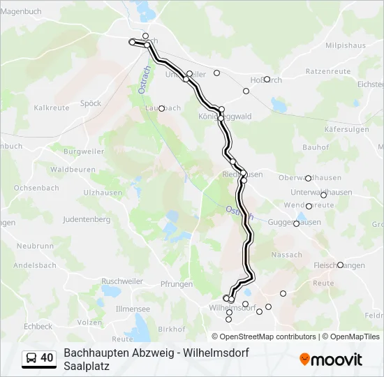 40 Bus Line Map