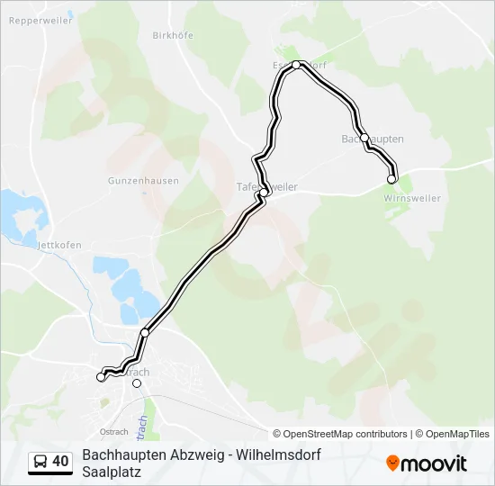 40 Bus Line Map