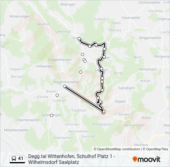 41 Bus Line Map