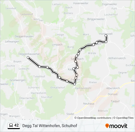 42 Bus Line Map
