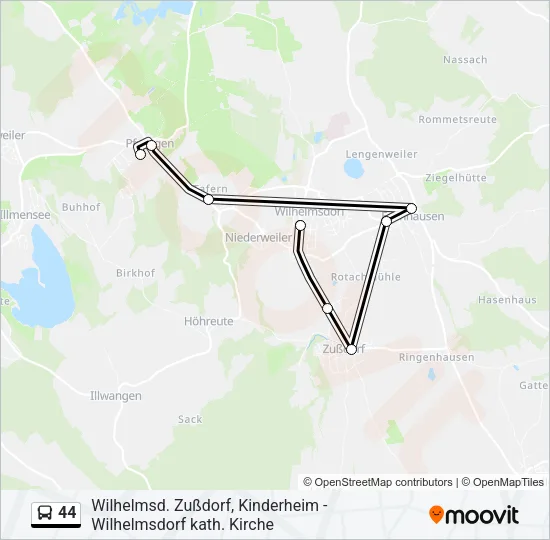44 Bus Line Map