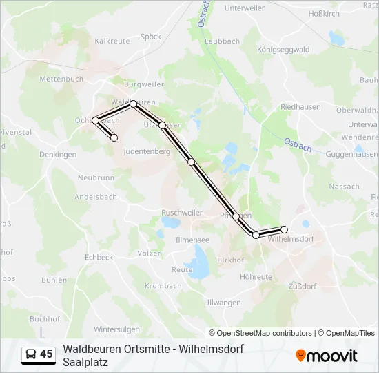 45 Bus Line Map