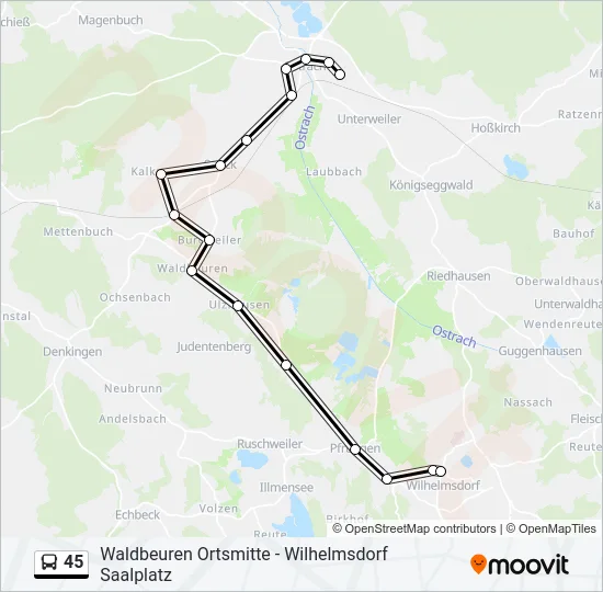 45 Bus Line Map
