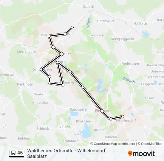 45 Bus Line Map