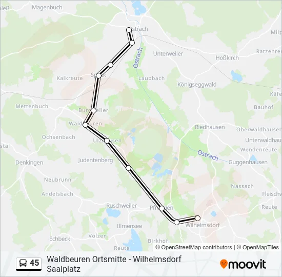 45 Bus Line Map