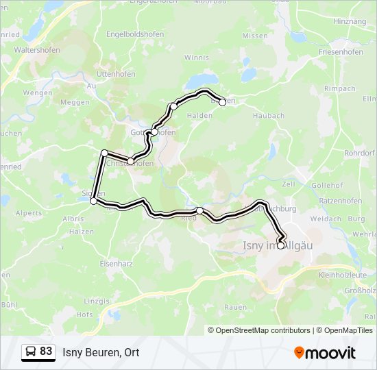 83 Bus Line Map