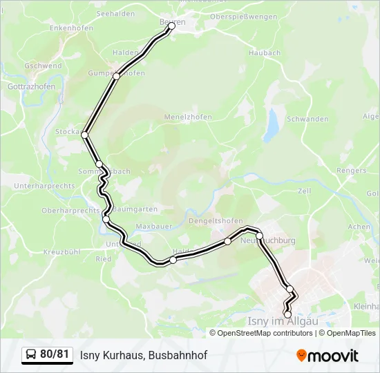 80/81 Bus Line Map