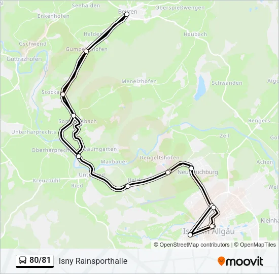 80/81 Bus Line Map