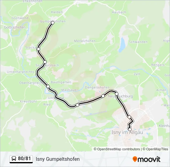80/81 Bus Line Map