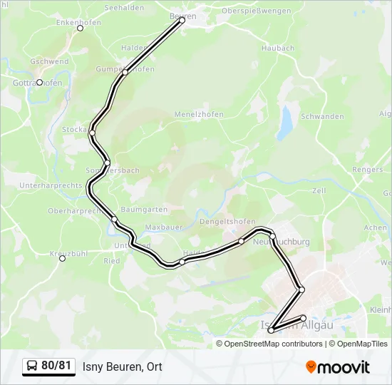 80/81 Bus Line Map