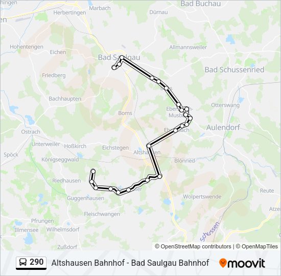 Автобус 290: карта маршрута