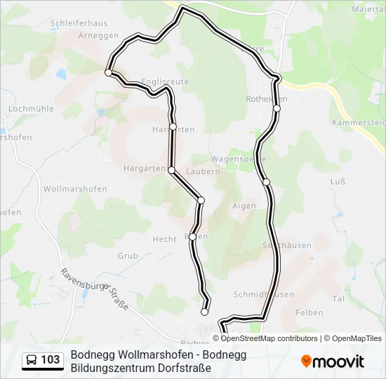 103 Bus Line Map