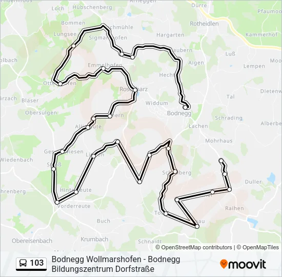 103 Bus Line Map