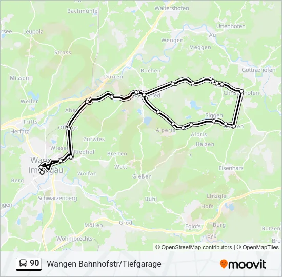 90 Bus Line Map