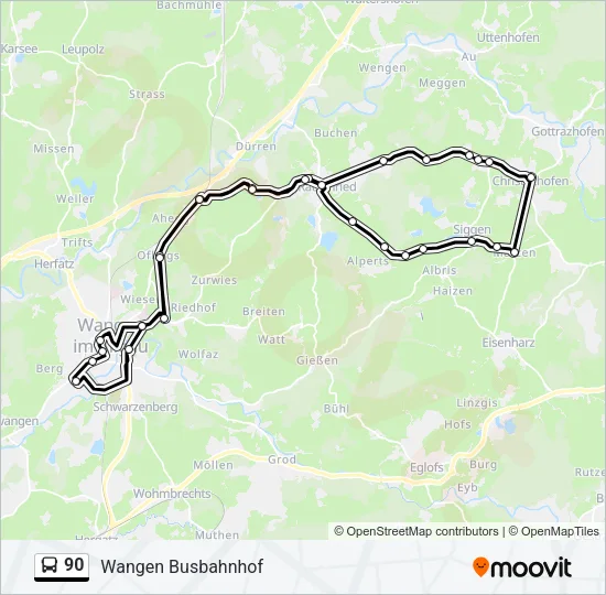 90 Bus Line Map