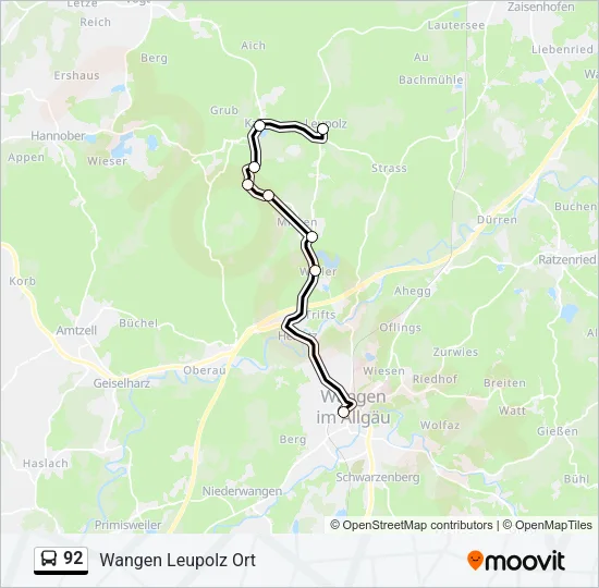 92 Bus Line Map