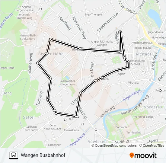LINIE 2 ROT Bus Line Map