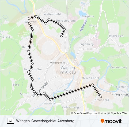 Автобус LINIE 1 BLAU: карта маршрута