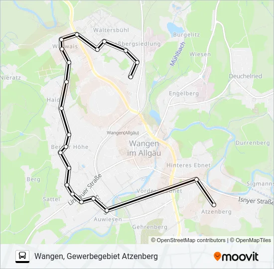 Автобус LINIE 1 BLAU: карта маршрута
