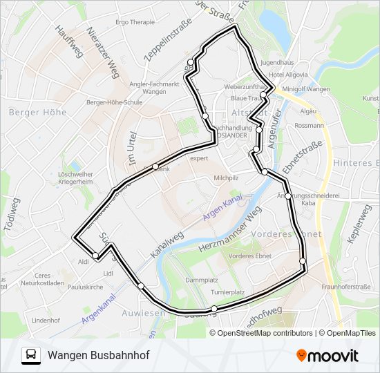 Автобус LINIE 3 GRÜN: карта маршрута