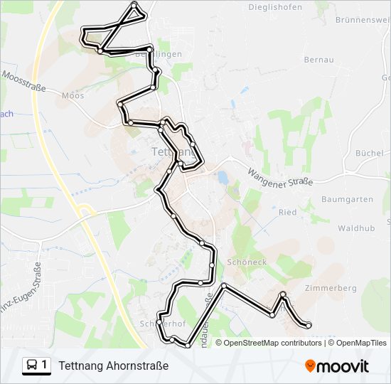1 Bus Line Map
