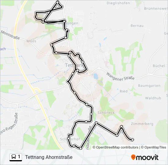 1 Bus Line Map