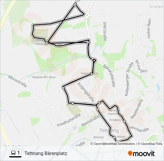 1 Bus Line Map