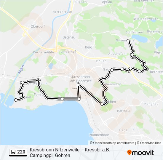 Автобус 220: карта маршрута