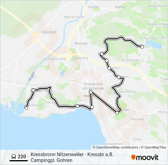 220 Bus Line Map