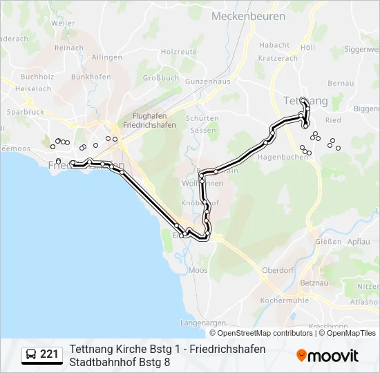 221 Bus Line Map