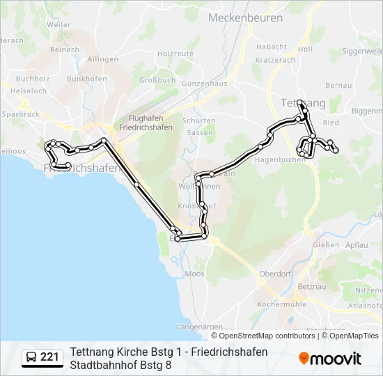 221 Bus Line Map
