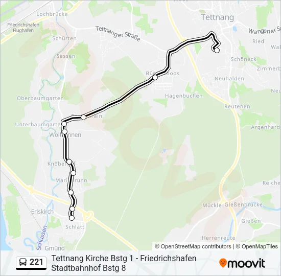 221 Bus Line Map