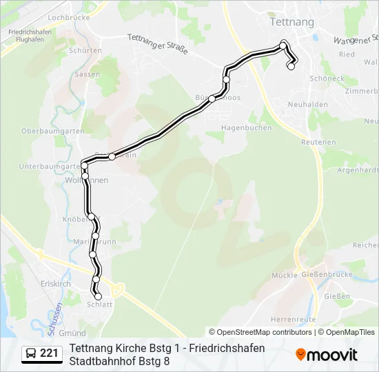 221 Bus Line Map