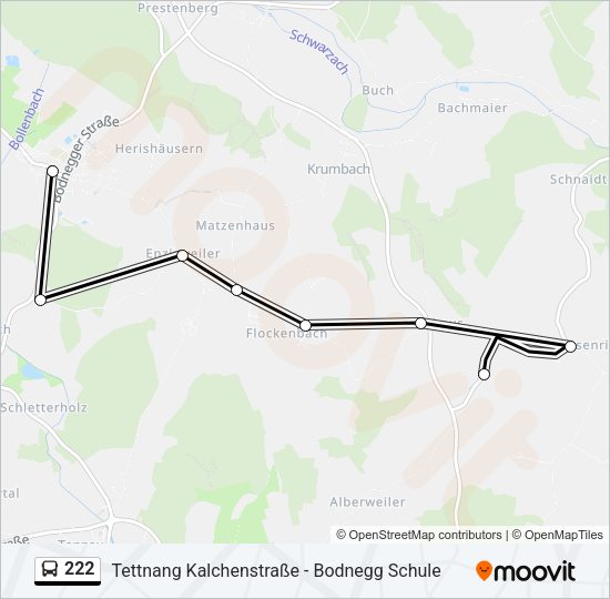 222 Bus Line Map
