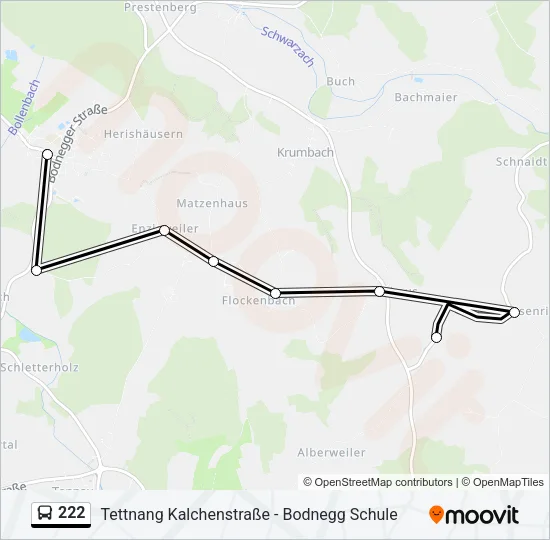 222 Bus Line Map