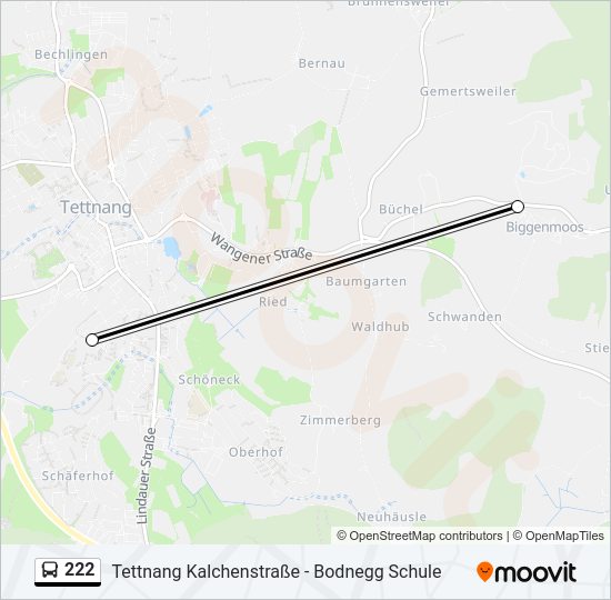222 Bus Line Map