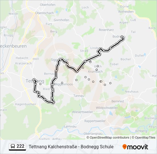222 Bus Line Map