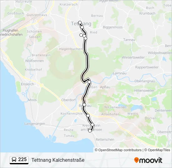 225 Bus Line Map