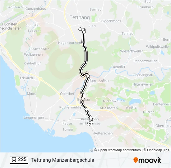 225 Bus Line Map