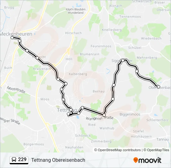 229 Bus Line Map