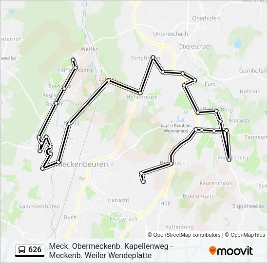 626 Bus Line Map