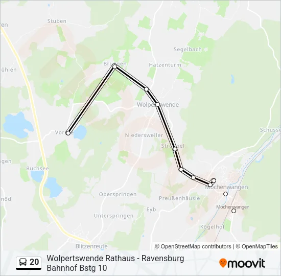 20 Bus Line Map