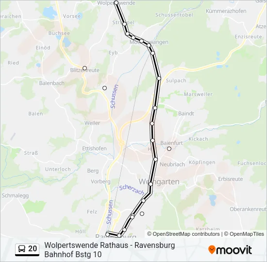 20 Bus Line Map