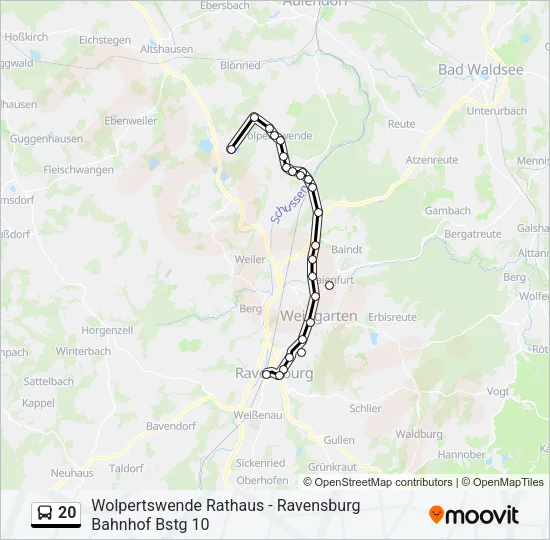 20 Bus Line Map