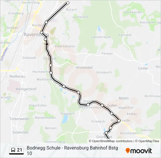 21 Bus Line Map