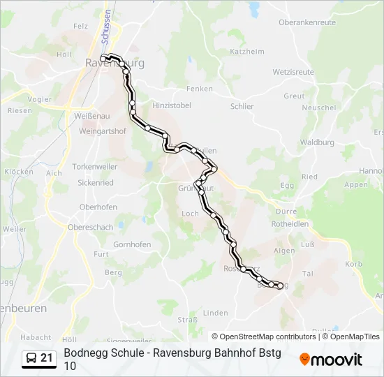 21 Bus Line Map