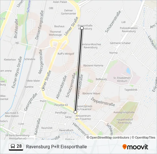 28 Bus Line Map